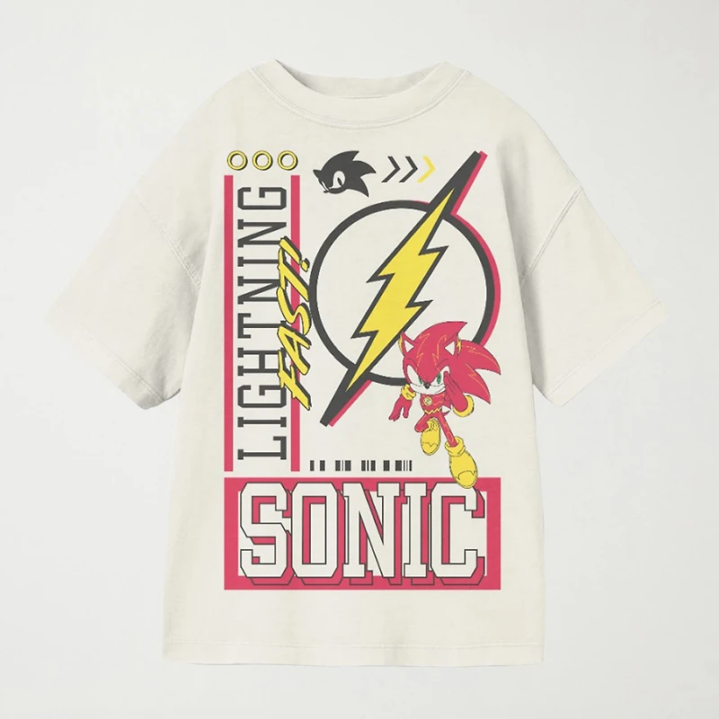 Little & Big Kid Boys Crew Neck Short Sleeve Oversized Sonic the Hedgehog Graphic T-Shirt