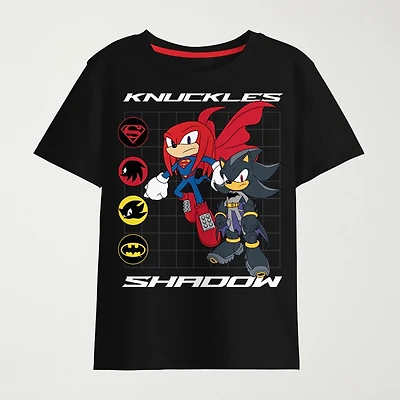 Knuckles Shadow Little & Big Kid Boys Crew Neck Short Sleeve Regular Fit Sonic the Hedgehog Graphic T-Shirt