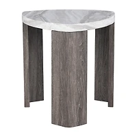 Furniture of America™ Umber Triangle Faux-Marble Top End Table