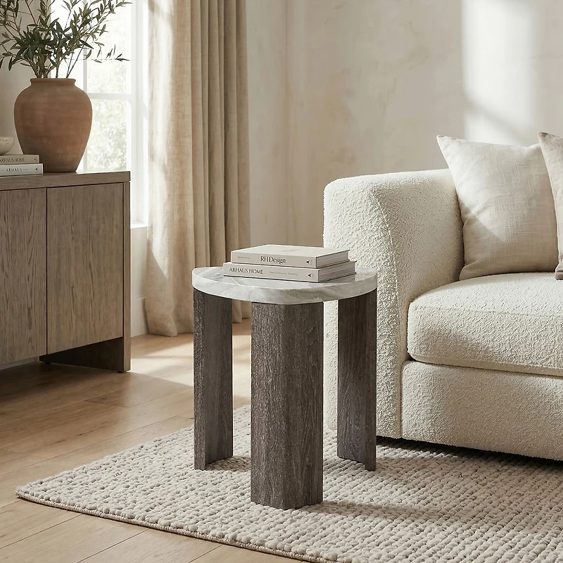 Furniture of America™ Umber Triangle Faux-Marble Top End Table