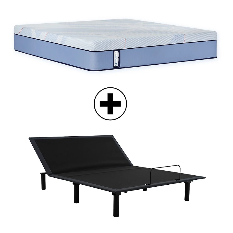 Sealy Posturepedic Ripley 13" Hybrid Plush Tight Top - Mattress + Adjustable Base
