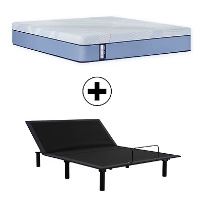 Sealy Posturepedic Ripley 13" Hybrid Plush Tight Top - Mattress + Adjustable Base