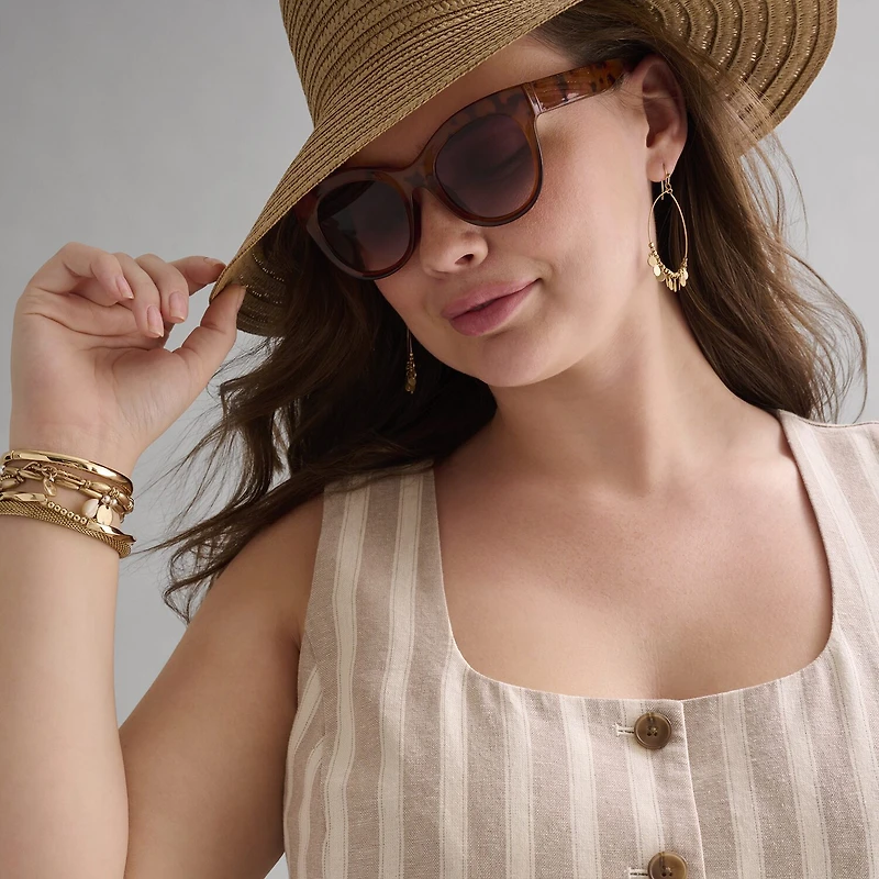 a.n.a Striped Womens Floppy Hat