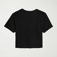 Kawaii Racoon Gamer Cropped Womens Juniors Crew Neck Short Sleeve Classic Fit Graphic T-Shirt