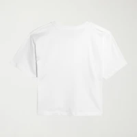 Andy Fashion Cropped Womens Juniors Crew Neck Short Sleeve Classic Fit Graphic T-Shirt