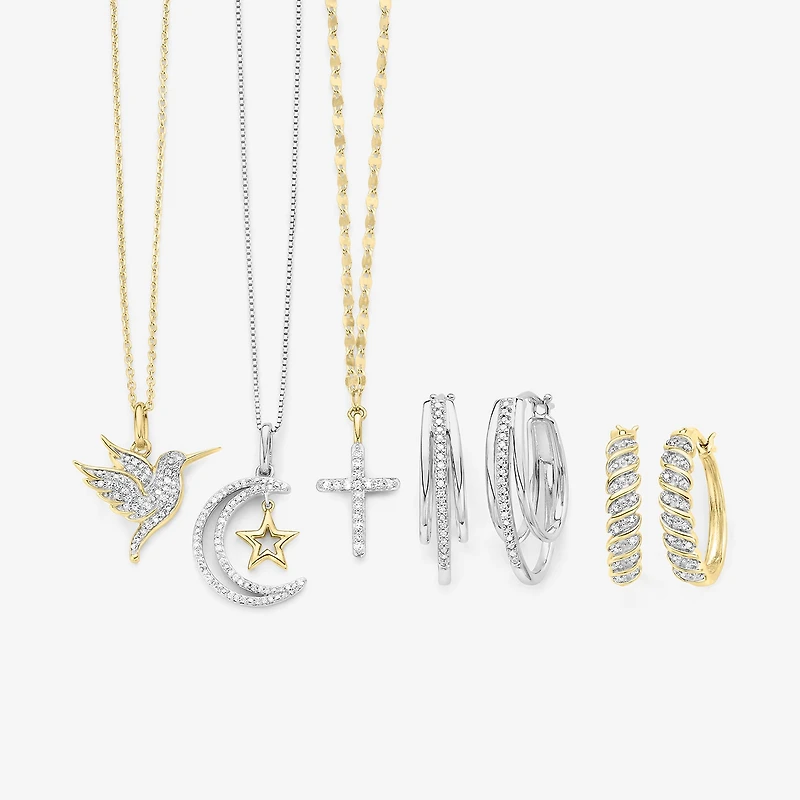 Hummingbird (G-H / Si2-I1) Womens 1/10 CT. T.W. Lab Grown White Diamond 14K Gold Over Silver Sterling Silver 18 Inch Pendant Necklace