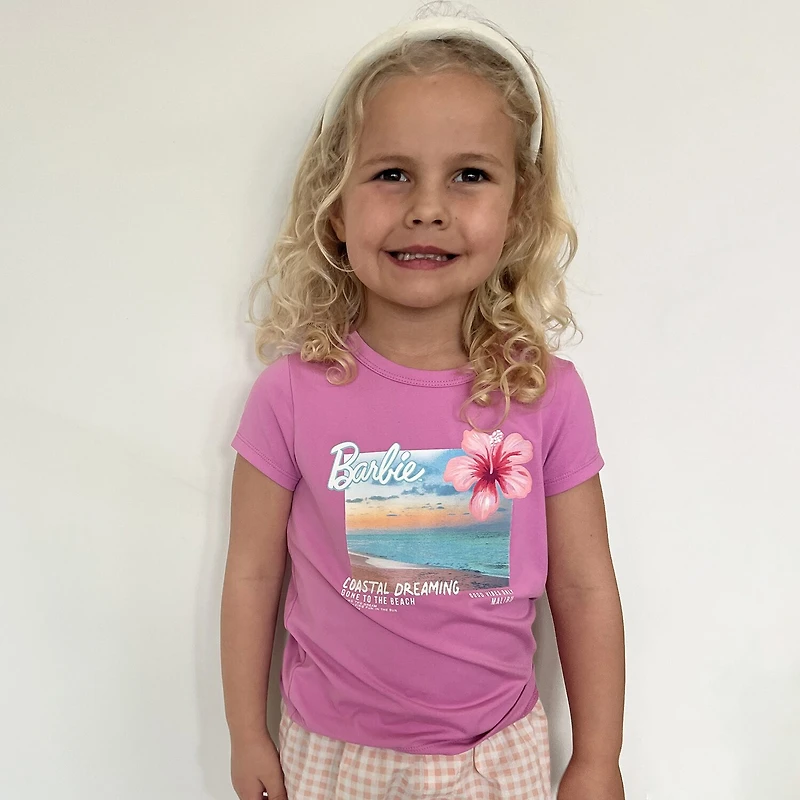 Grayson Little Toddler Girls Crew Neck Short Sleeve Regular Fit Barbie Graphic T-Shirt