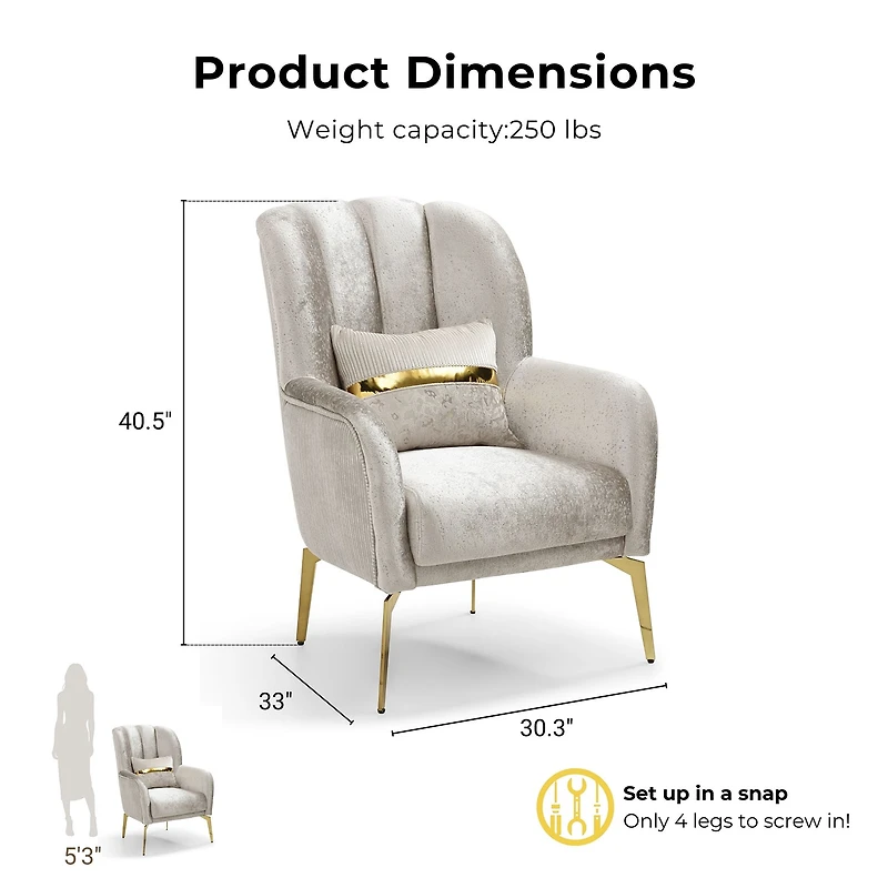 Furniture of America™ VERA Cushioned Accent Chair in Beige