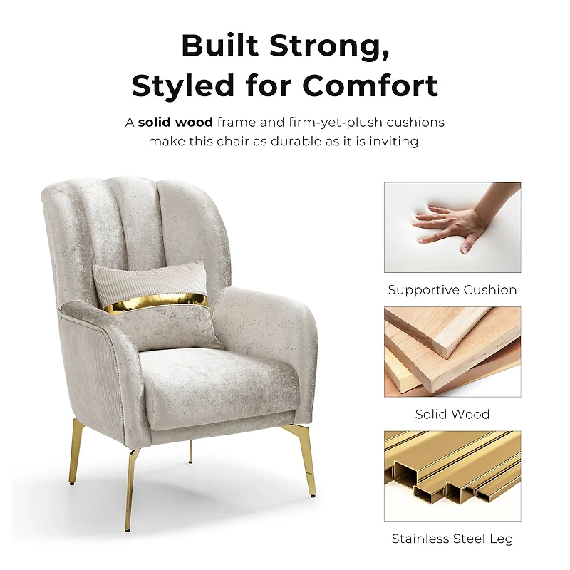 Furniture of America™ VERA Cushioned Accent Chair in Beige