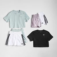 adidas Womens Crew Neck Short Sleeve Active Crop Top