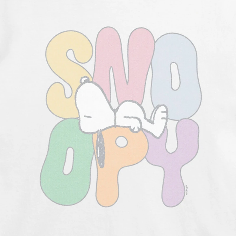 Sleepy Womens Juniors Crew Neck Short Sleeve Classic Fit Peanuts Snoopy Graphic T-Shirt