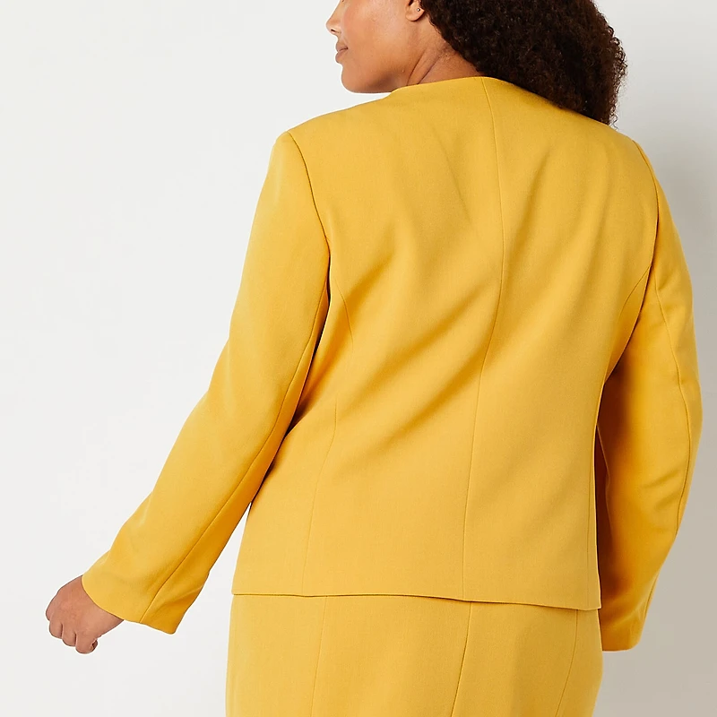 Black Label by Evan-Picone Womens Plus Classic Fit Suit Jacket