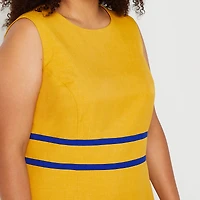 Black Label by Evan-Picone Womens Plus Crew Neck Sleeveless Sheath Dress