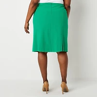 Black Label by Evan-Picone Womens Plus Suit Skirt