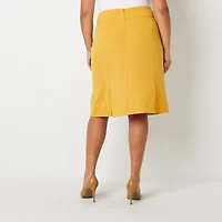 Black Label by Evan-Picone Womens Plus Suit Skirt