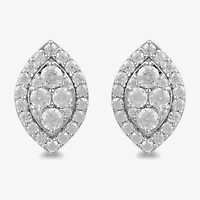 (G / I1) 1 CT. T.W. Lab Grown White Diamond 10K Gold 13mm Marquise Stud Earrings