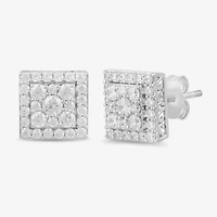 (G / I1) 1 CT. T.W. Lab Grown White Diamond 10K Gold 9.2mm Stud Earrings