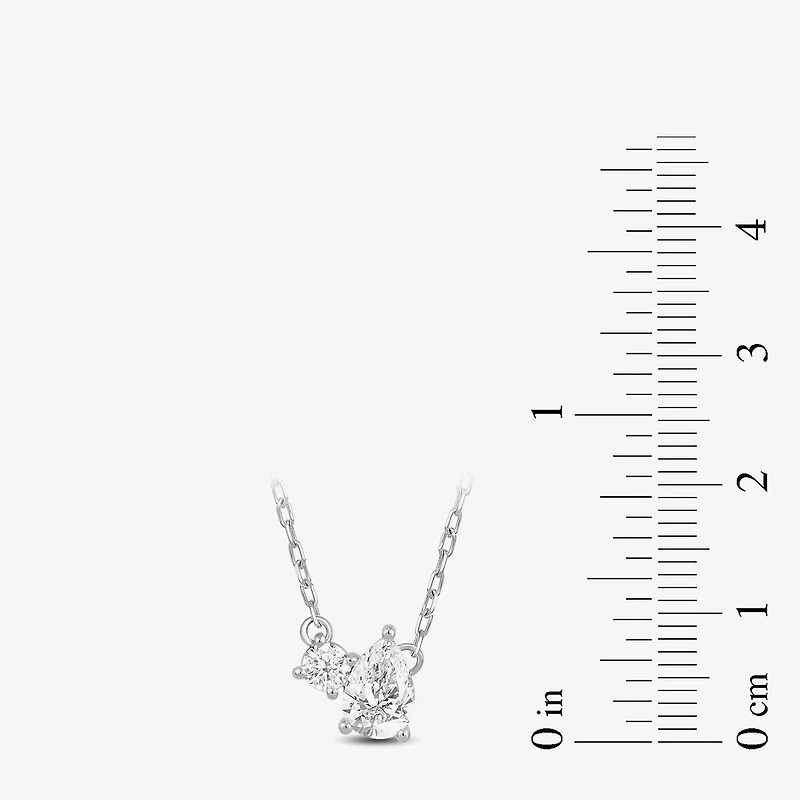 F / Si2) Womens 1/ CT. T.W. Lab Grown White Diamond 10K Gold 18 Inch Pendant Necklace