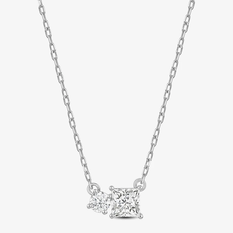 F / Si2) Womens 1/ CT. T.W. Lab Grown White Diamond 10K Gold 18 Inch Pendant Necklace