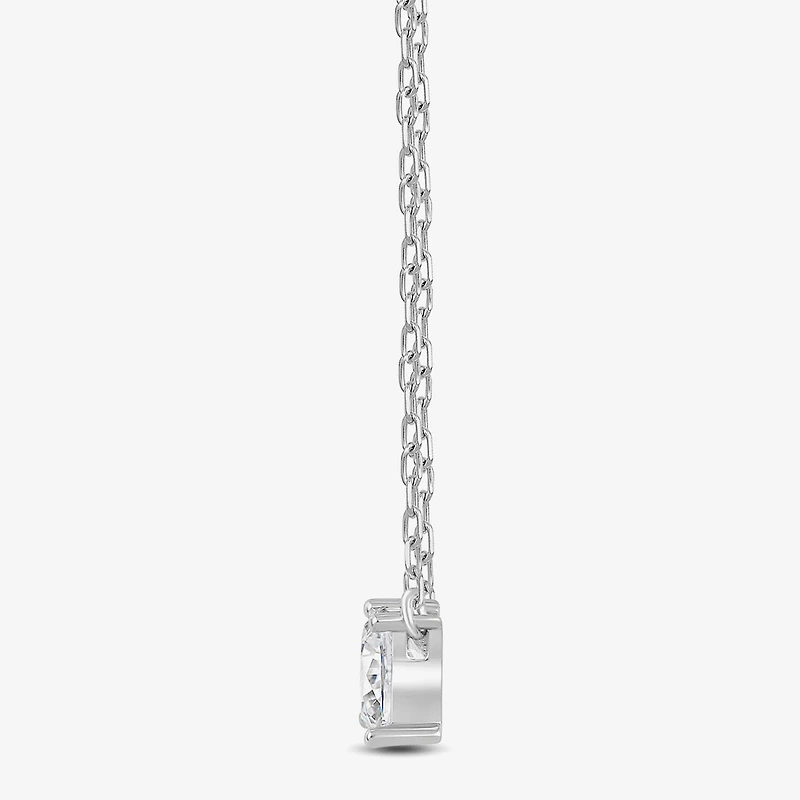 F / Si2) Womens 1/ CT. T.W. Lab Grown White Diamond 10K Gold 18 Inch Pendant Necklace