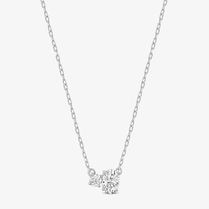 (F / Si2) Womens 1/2 CT. T.W. Lab Grown White Diamond 10K Gold 18 Inch Pendant Necklace