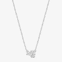 (F / Si2) Womens 1/2 CT. T.W. Lab Grown White Diamond 10K Gold 18 Inch Pendant Necklace