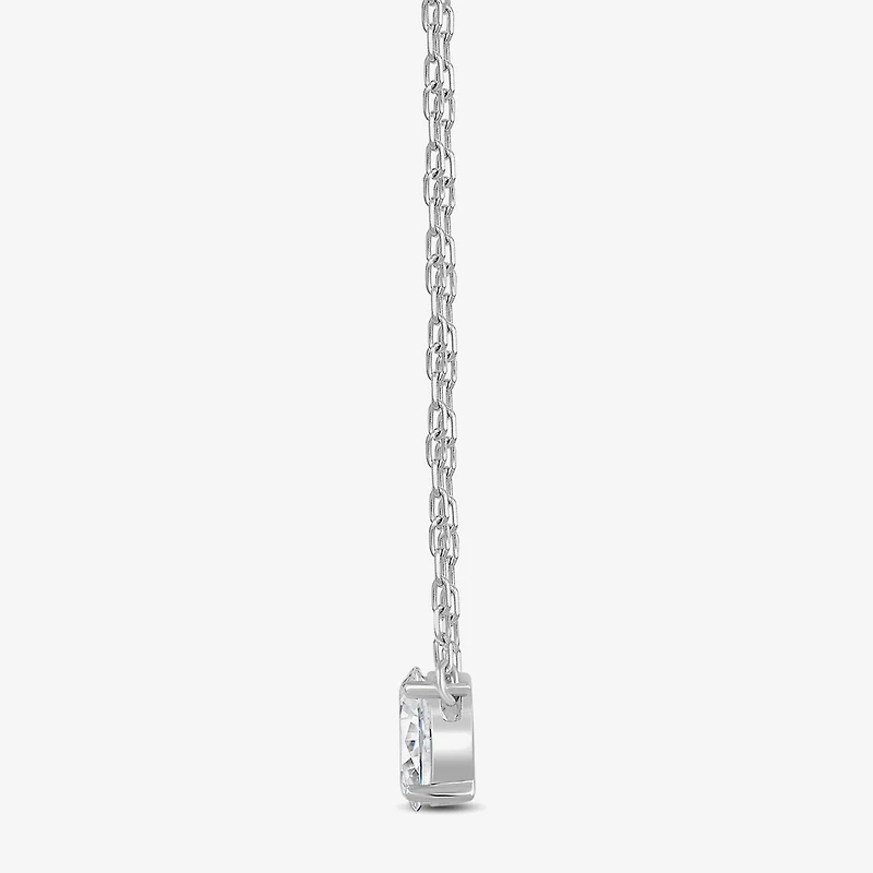 (F / Si2) Womens 1/2 CT. T.W. Lab Grown White Diamond 10K Gold 18 Inch Pendant Necklace