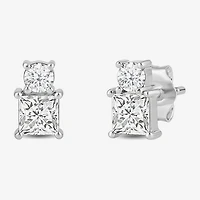 (F / Si2) 1 CT. T.W. Lab Grown White Diamond 10K Gold 7mm Stud Earrings
