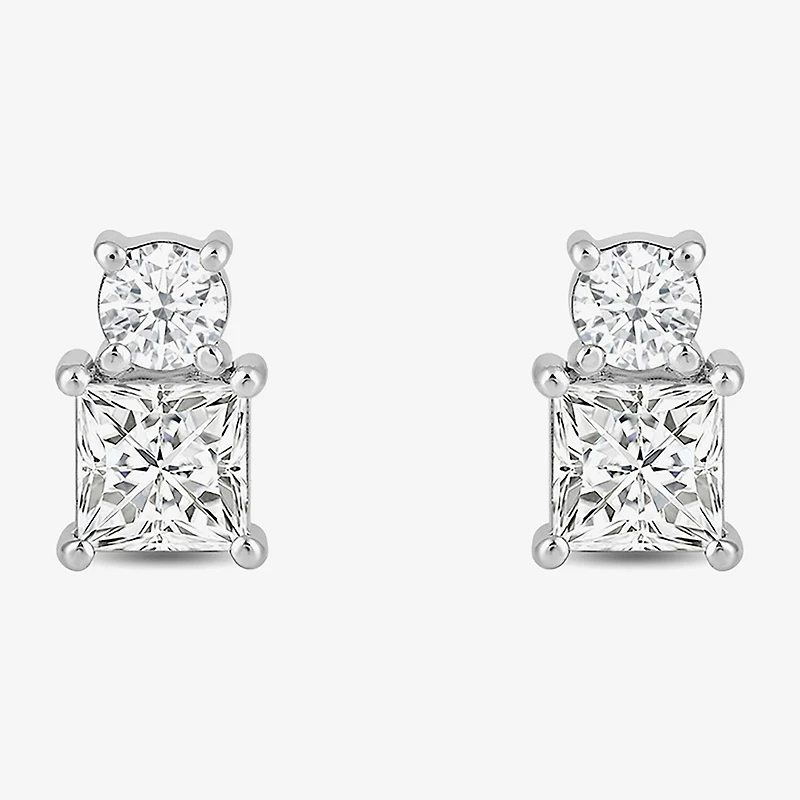 (F / Si2) 1 CT. T.W. Lab Grown White Diamond 10K Gold 7mm Stud Earrings