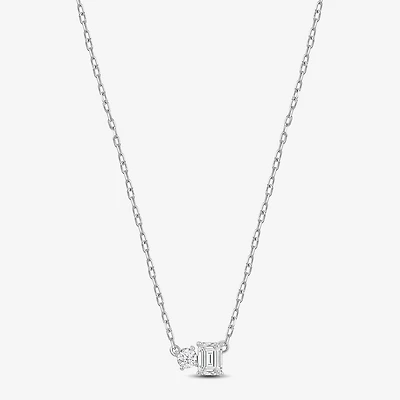 F / Si2) Womens 1/ CT. T.W. Lab Grown White Diamond 10K Gold 18 Inch Pendant Necklace