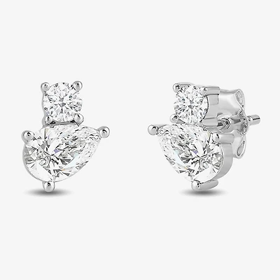 (F / Si2) 1 CT. T.W. Lab Grown White Diamond 10K Gold 8.2mm Stud Earrings