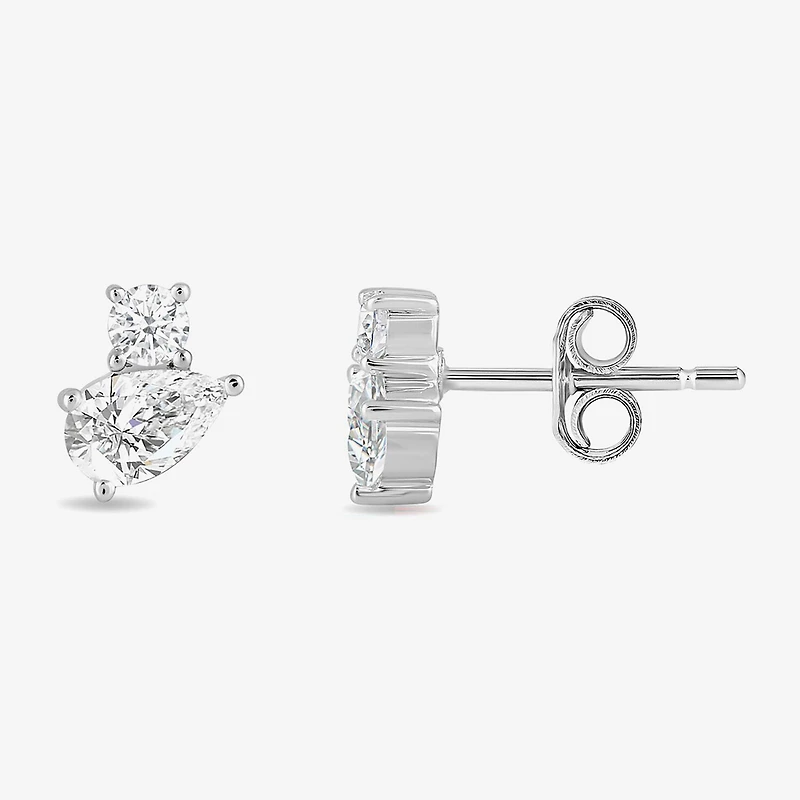(F / Si2) 1/2 CT. T.W. Lab Grown White Diamond 10K Gold 6.4mm Stud Earrings