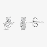 (F / Si2) 1/2 CT. T.W. Lab Grown White Diamond 10K Gold 6.4mm Stud Earrings