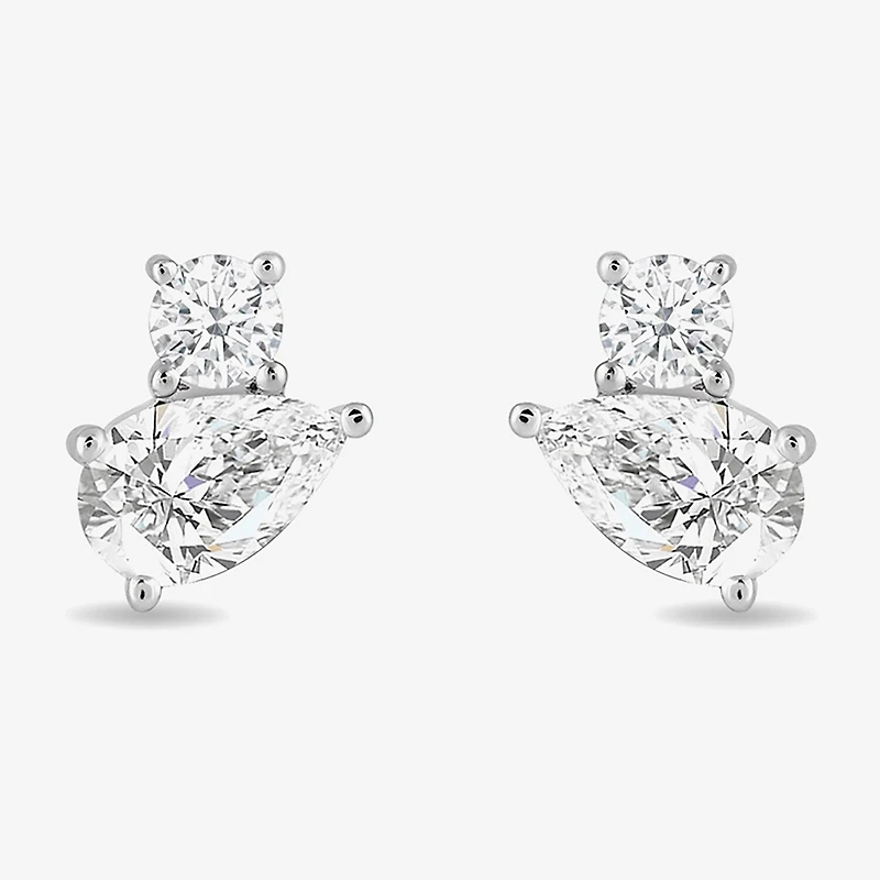 (F / Si2) 1/2 CT. T.W. Lab Grown White Diamond 10K Gold 6.4mm Stud Earrings