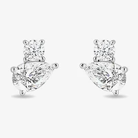 (F / Si2) 1/2 CT. T.W. Lab Grown White Diamond 10K Gold 6.4mm Stud Earrings