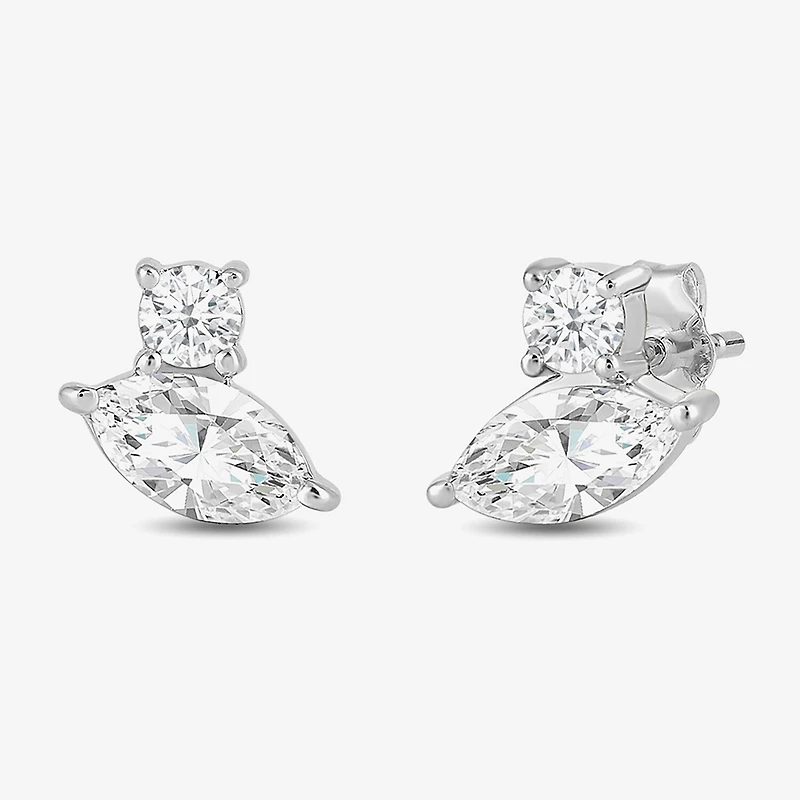 (F / Si2) 1/2 CT. T.W. Lab Grown White Diamond 10K Gold 5.9mm Stud Earrings