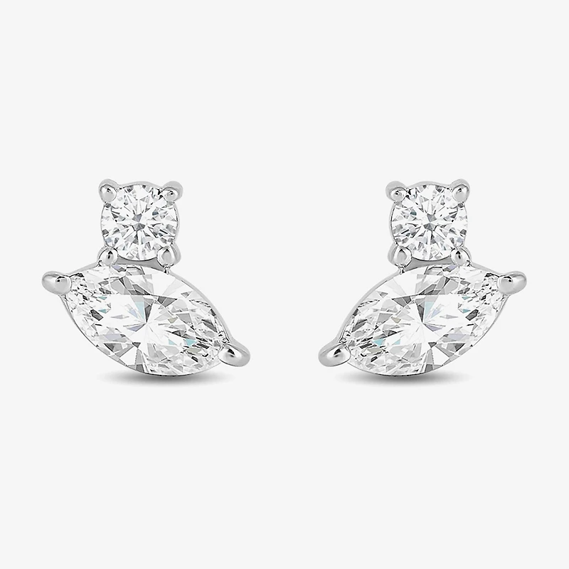(F / Si2) 1/2 CT. T.W. Lab Grown White Diamond 10K Gold 5.9mm Stud Earrings