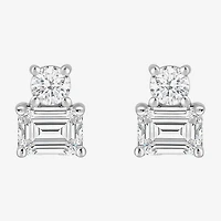 (F / Si2) 1/2 CT. T.W. Lab Grown White Diamond 10K Gold 5.1mm Stud Earrings