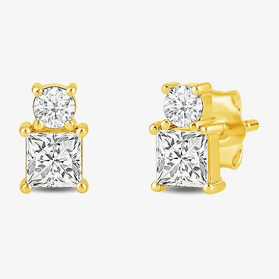 (F / Si2) 1 CT. T.W. Lab Grown White Diamond 10K Gold 7mm Stud Earrings