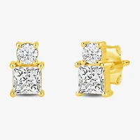 (F / Si2) 1 CT. T.W. Lab Grown White Diamond 10K Gold 7mm Stud Earrings