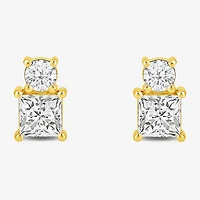(F / Si2) 1 CT. T.W. Lab Grown White Diamond 10K Gold 7mm Stud Earrings