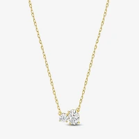 (F / Si2) Womens 1 CT. T.W. Lab Grown White Diamond 10K Gold 18 Inch Pendant Necklace