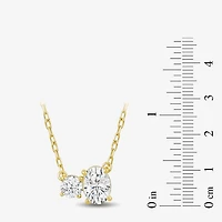 (F / Si2) Womens 1 CT. T.W. Lab Grown White Diamond 10K Gold 18 Inch Pendant Necklace