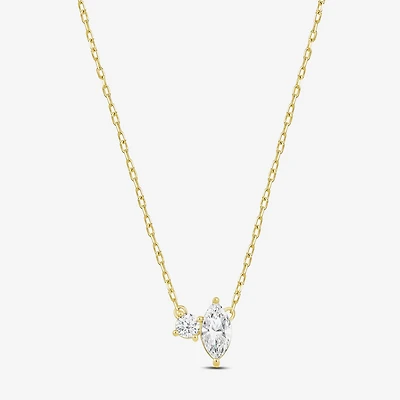 (F / Si2) Womens 1/2 CT. T.W. Lab Grown White Diamond 10K Gold 18 Inch Pendant Necklace