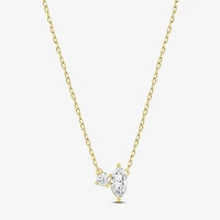(F / Si2) Womens 1/2 CT. T.W. Lab Grown White Diamond 10K Gold 18 Inch Pendant Necklace