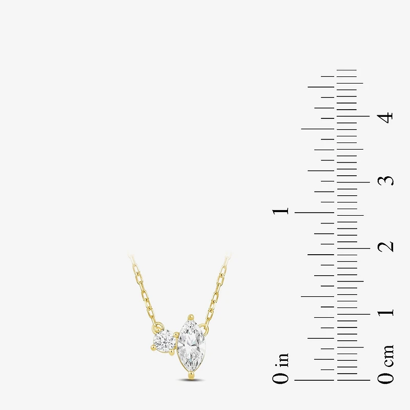 (F / Si2) Womens 1/2 CT. T.W. Lab Grown White Diamond 10K Gold 18 Inch Pendant Necklace