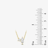 (F / Si2) Womens 1/2 CT. T.W. Lab Grown White Diamond 10K Gold 18 Inch Pendant Necklace