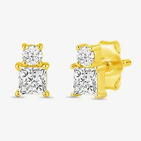 (F / Si2) 1/2 CT. T.W. Lab Grown White Diamond 10K Gold 5.6mm Stud Earrings