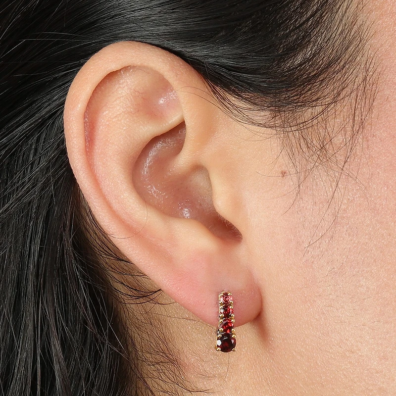 Genuine Semi Precious Stone Sterling Silver Drop Earrings