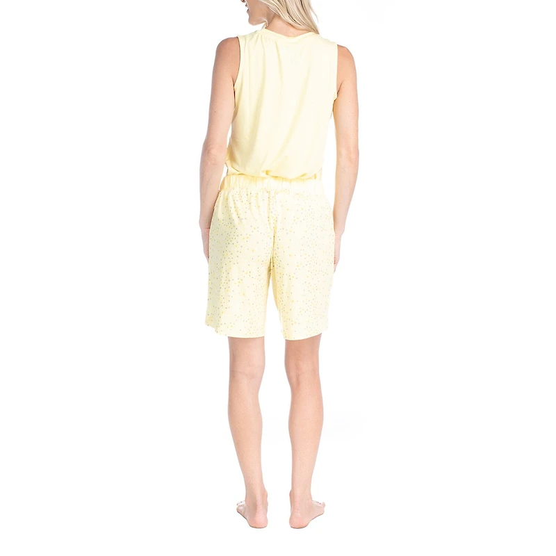Muk Luks Womens Round Neck Short Sleeve 4-pc. Pajama Set